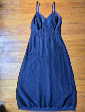 Vintage 1940s Seamprufe Full Slip 32 Slipdress Lingerie Blue Mint Bubble Hem